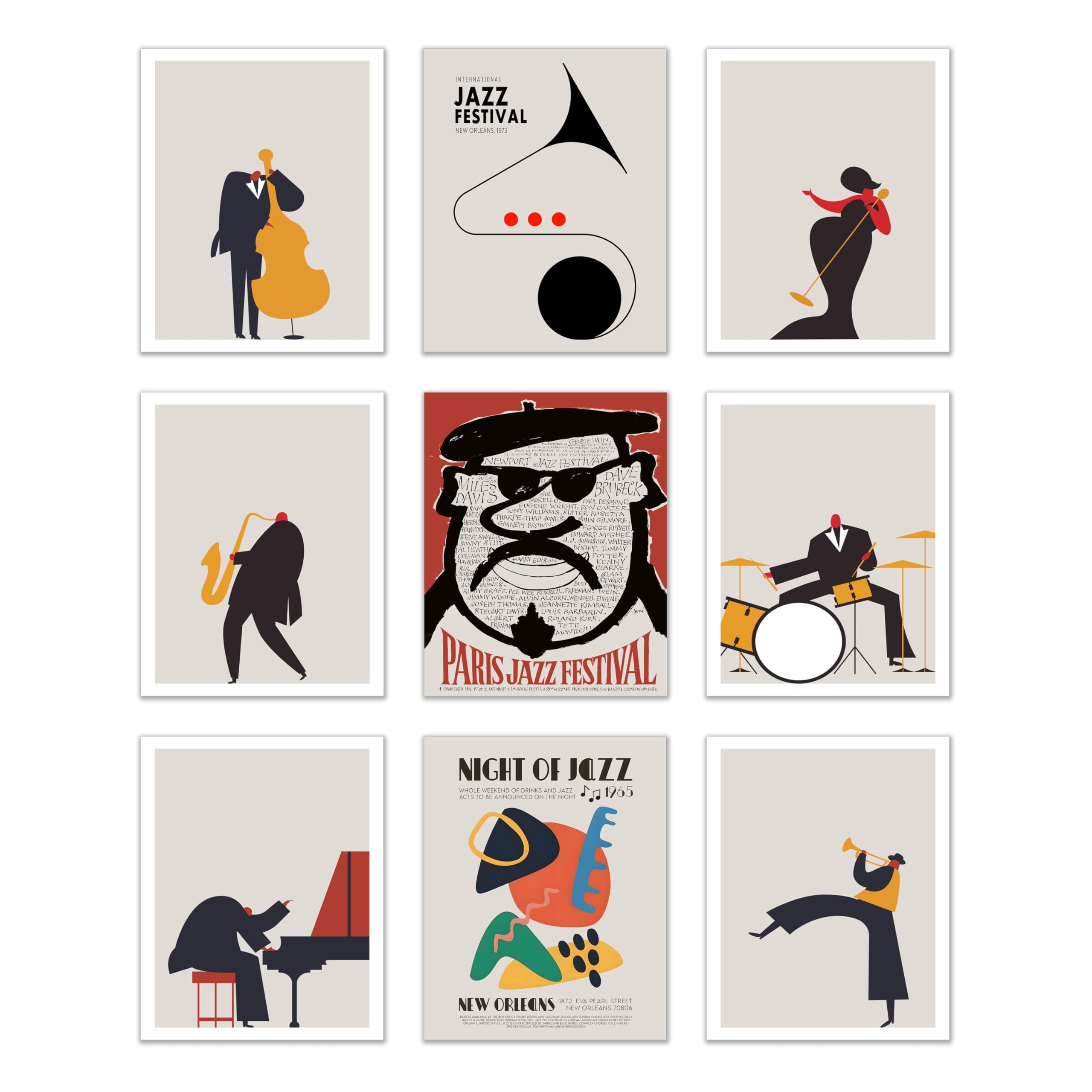 Amazon.com: Everyday Designs Jazz Musicians Wall Decor, Abstract
